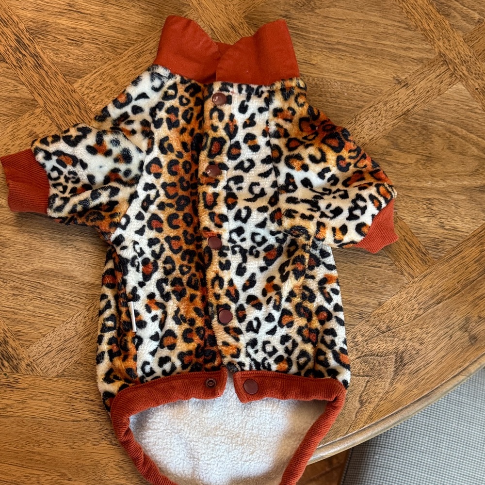 Amazon Leopard Print Dog Sweater - Orange and Black